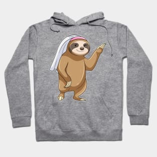 Sloth as Bride with Veil Hoodie